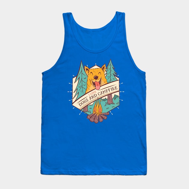 Dogs and Campfire Tank Top by Safdesignx